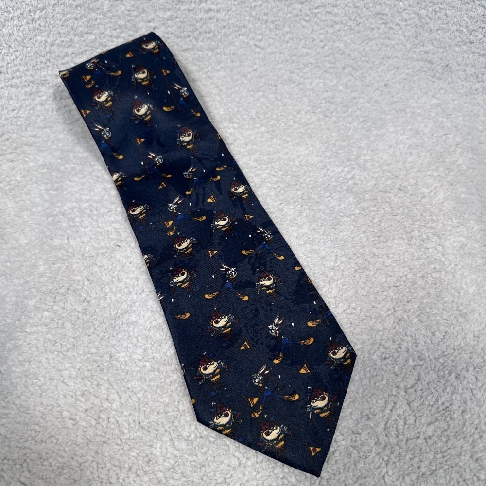 Vintage Looney Tunes Golf‎ Tie Bugs Bunny 1995 Taz Necktie Cartoon Tie